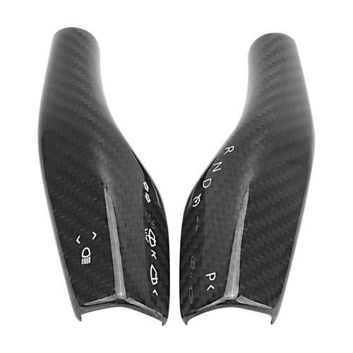 Real Carbon Fiber Steering Wheel Paddle Shift Trim Cover For Tesla Model 3 / Y - Picture 10 of 11