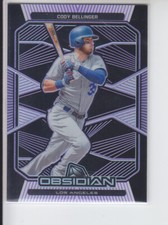 CODY BELLINGER 2020 Panini Chronicles Obsidian Electric Etch Purple /99 #50