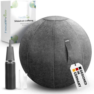 Health Rise Sitzball | mit Stoffbezug | 60 cm Durchmesser | für Büro & Zuhause