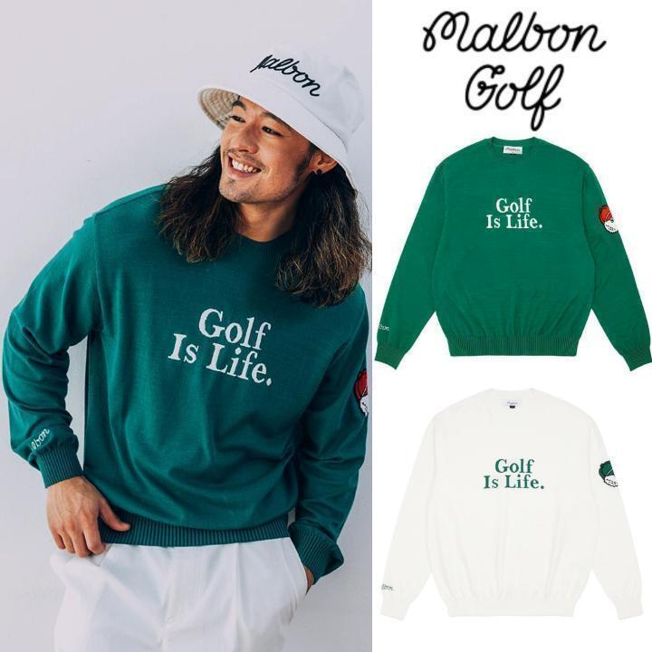 Malbongolf Malbon Cut and Sew Sweater Men's Wear Knit Golf Wear