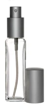 Perfume Cologne Atomizer Empty Slim Glass Bottle Matte Silver Sprayer 30ml 1 oz
