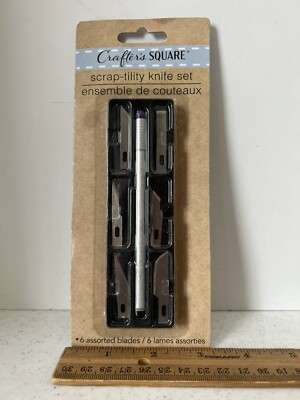 Crafter's Square Craft Hobby Knife Set 6 Precision Cutting Blades + Handle
