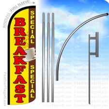 BREAKFAST SPECIAL - WINDLESS Swooper Flag KIT Feather Banner Sign yq