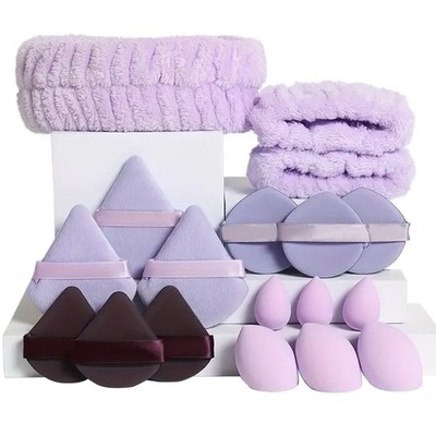 Makeup Tool Set - Assorted Sponges, Headband & Towel for Makeup & Skincare