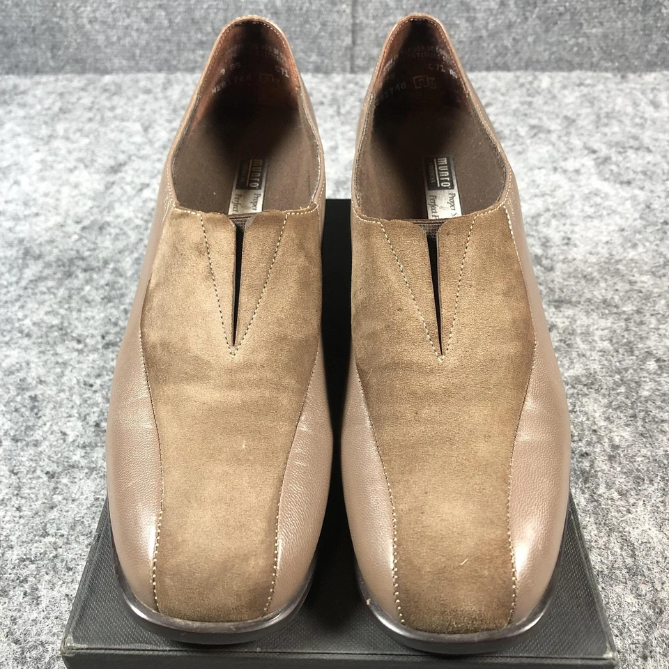 Zapatos Munro Americanos Para Mujer Talla 9 SS Cuero Taupe Gamuza Sin Cordones Hechos en EE. UU. Tacones Foto 4 de 4
