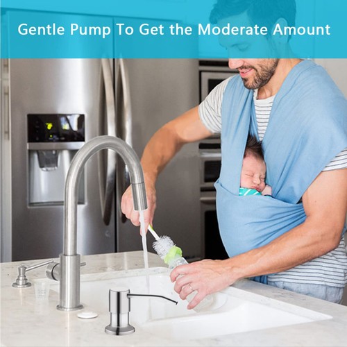 Kitchen Sink Soap Dispenser, Brushed Nickel Countertop Soap Dispenser Pump, 4... - Zdjęcie 7 z 7