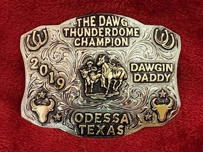 Rodeo USA 2019 Bulldogging X-TREME Champion Trophy Buckle Odessa Texas Rare W18