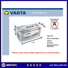 Battery fits ROLLS ROYCE WRAITH PHANTOM GHOST CORNICHE SILVER SPIRIT 1989 on 019