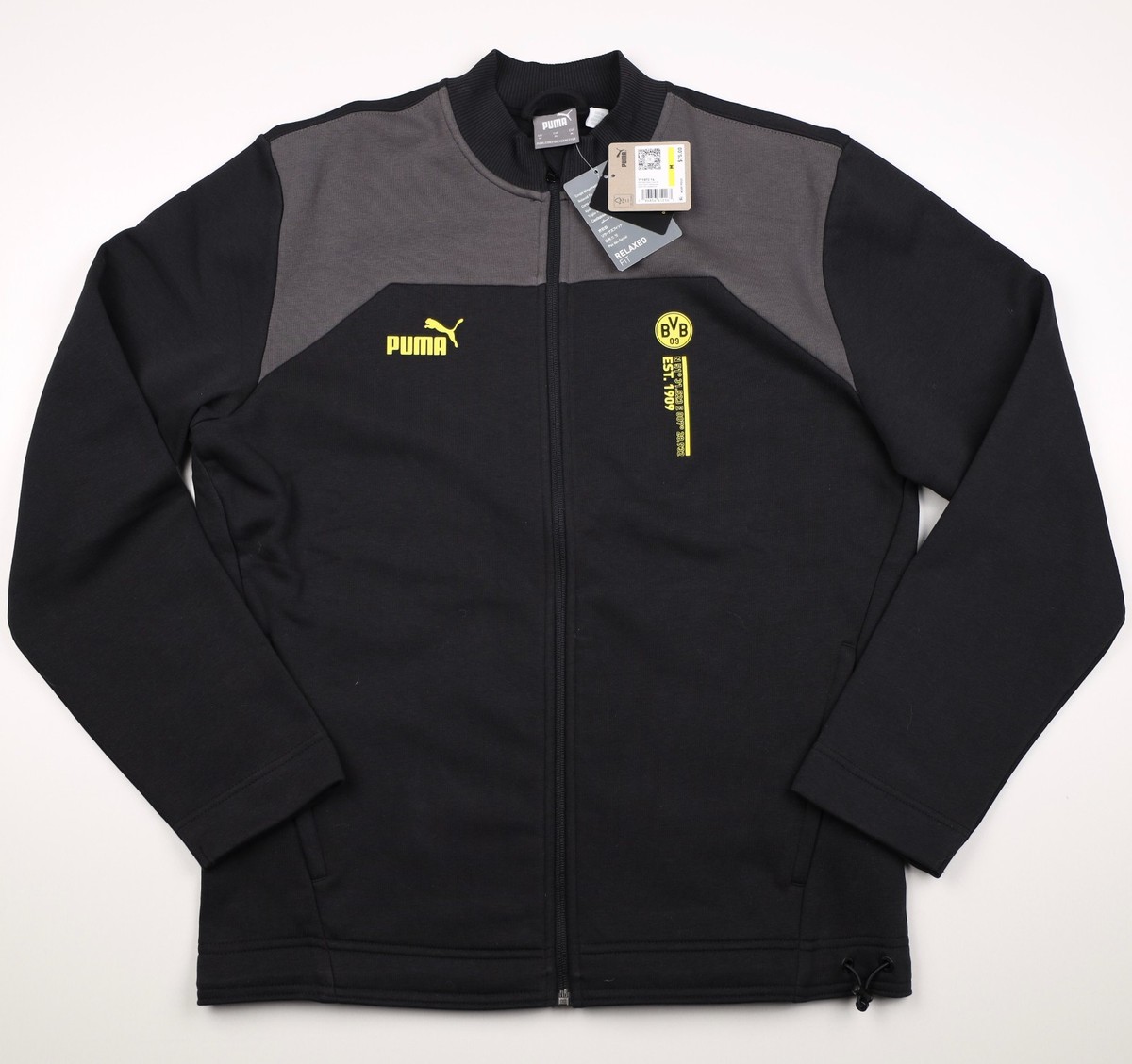 Puma Borussia Dortmund BVB Soccer Track Jacket Black Men's Medium