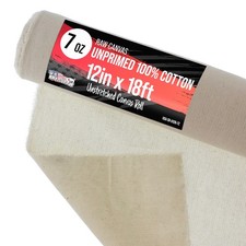U.S. Art Supply 7oz Unprimed Cotton Canvas Roll 12in x 18ft Acid-Free