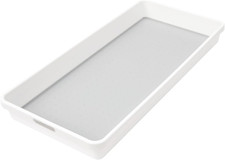 Classic 16 X 8 Storage Bin, White Non Slip Feet, Rounded Corners, Open Compart