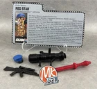 1991 GI JOE 3.75” - RED STAR (V1 / S10): HAT, RIFLE, MISSILE,LAUNCHER & FILECARD