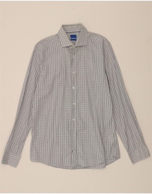 JOOP Herren Hemd Regular Fit Größe 15 1/2 40 mittelblau kariert BT07