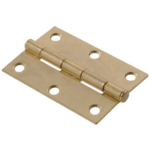 Hillman 2 in. Light Narrow Hinge Removable Pin Brass Finish 852586