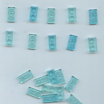 LEGO x 20 Trans-Light Blue Plate 1 x 2 3023