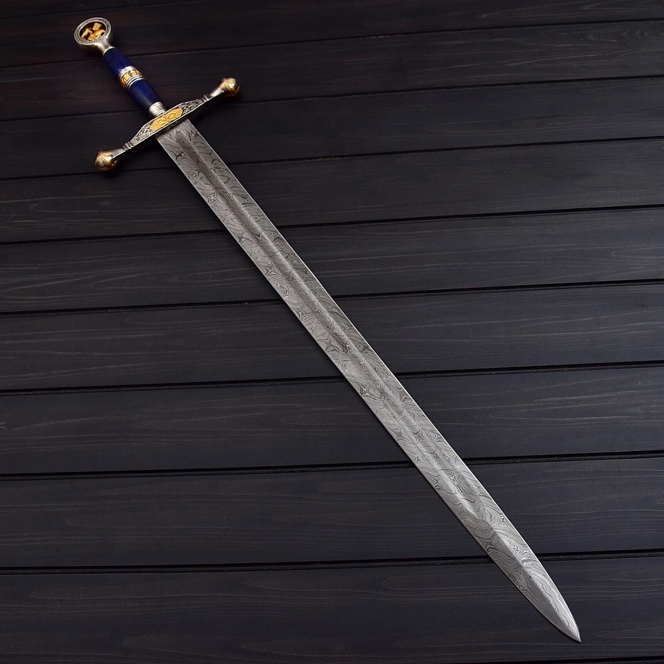 THE SAINT DRAGON | Custom Handmade | Damascus Steel Sword | Saint George Dragon - Image 3 of 4