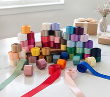 Rolled up 1-1/2" SINGLE FACE SATIN Ribbon 100 Polyester Choose Color  Yards