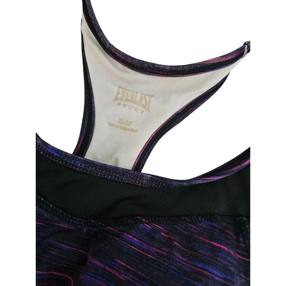 Sujetador deportivo Everlast Sport para mujer talla XL espalda deportiva púrpura Spacedye Foto 3 de 4