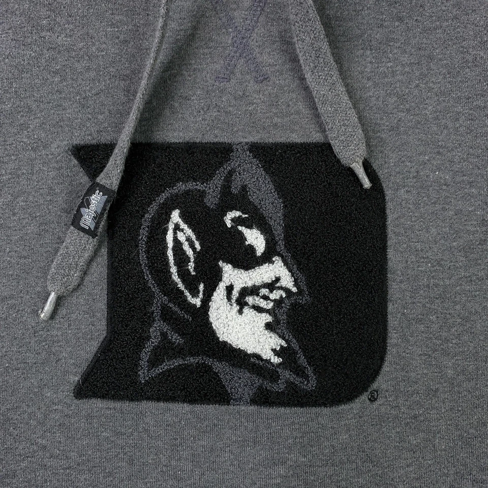 复古 Duke Blue Devils 连帽衫男式 XXL 灰色 Majestic NCAA 羊毛运动衫 — 第 2/4 张图片