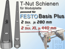 T-Nut Schiene Gleitschiene f. Modulplatte Festool Festo Basis Plus kompatibel