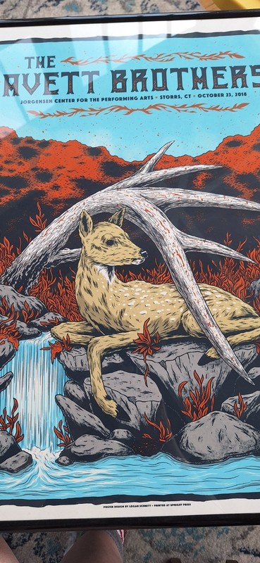 Avett Brothers Concert Poster Storrs Ct 2018 Signed by Artist Logan Schmitt #119