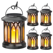 4 Pack Solar Lantern Outdoor Lights, Hanging Solar Lanterns Outdoor Waterproo...
