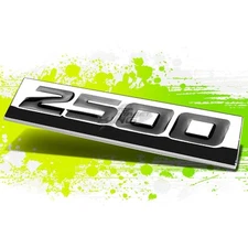 METAL 3D PLATE EMBLEM DECAL LOGO TRIM BADGE POLISHED BLACK 2500 LETTERING TEXT