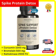 VINATURA Spike Protein Detox - Curcumin 1000 mg Bromelain 500 mg Nattokinase US