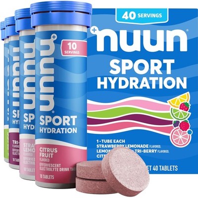 Nuun Sport Electrolyte Tablets Mixed Flavor 4 Pack  Gluten Free