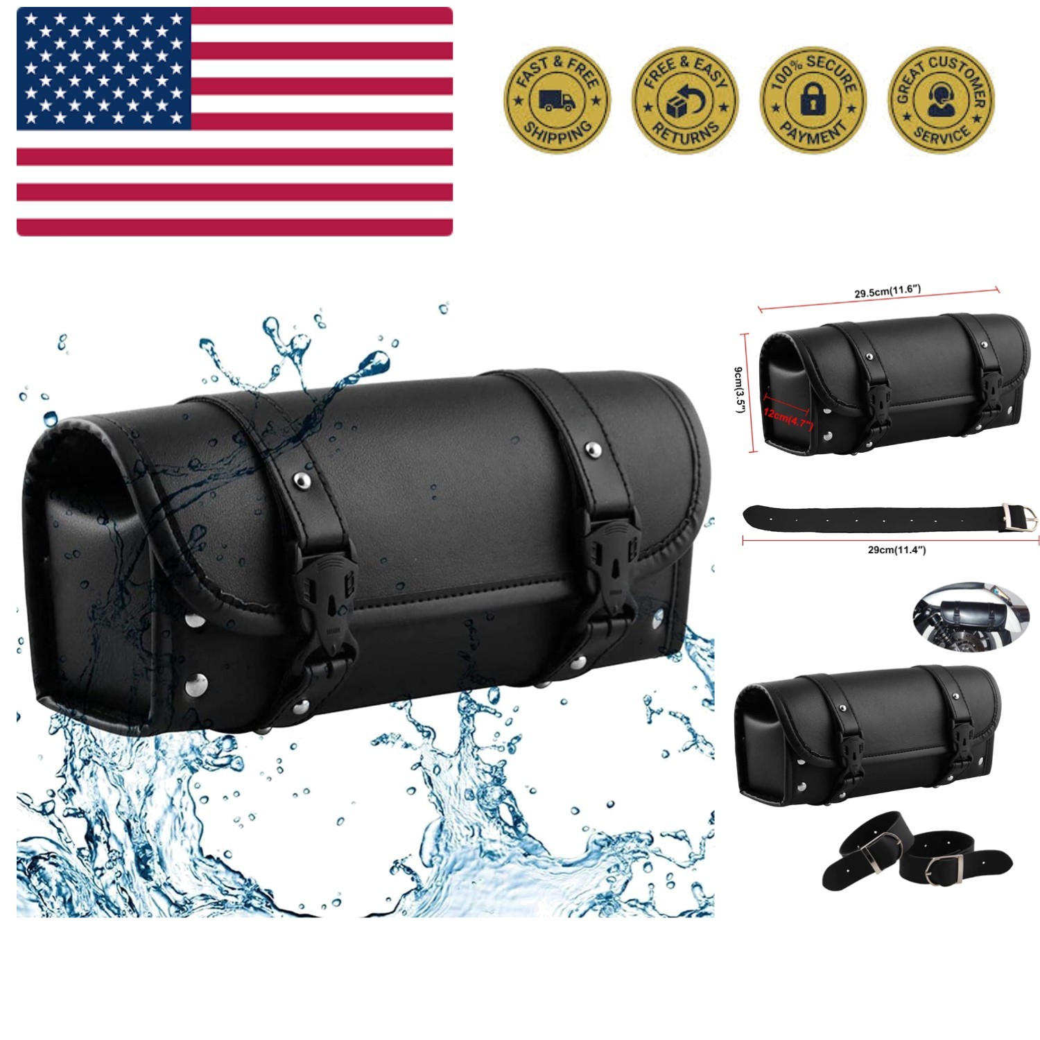 Universal Motorcycle Fork Bag - Durable & Functional Tool Storage for Riders