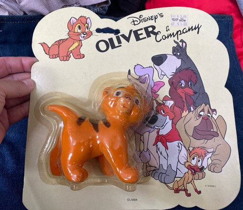 Vintage 1988 Disney Oliver & Company Oliver Flocked Figure Sears Unopened