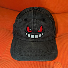 Gengar Black Denim Baseball Cap, Adjustable One Size Cotton Anime Hat
