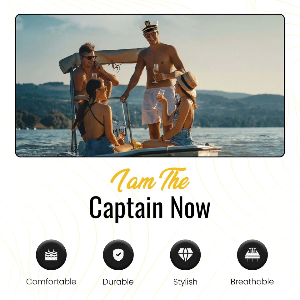 Captain Hat 5 Pcs Set - Groom, Best Mate, 3x Team Groom Nautical Bachelor Par... - Image 4 of 4