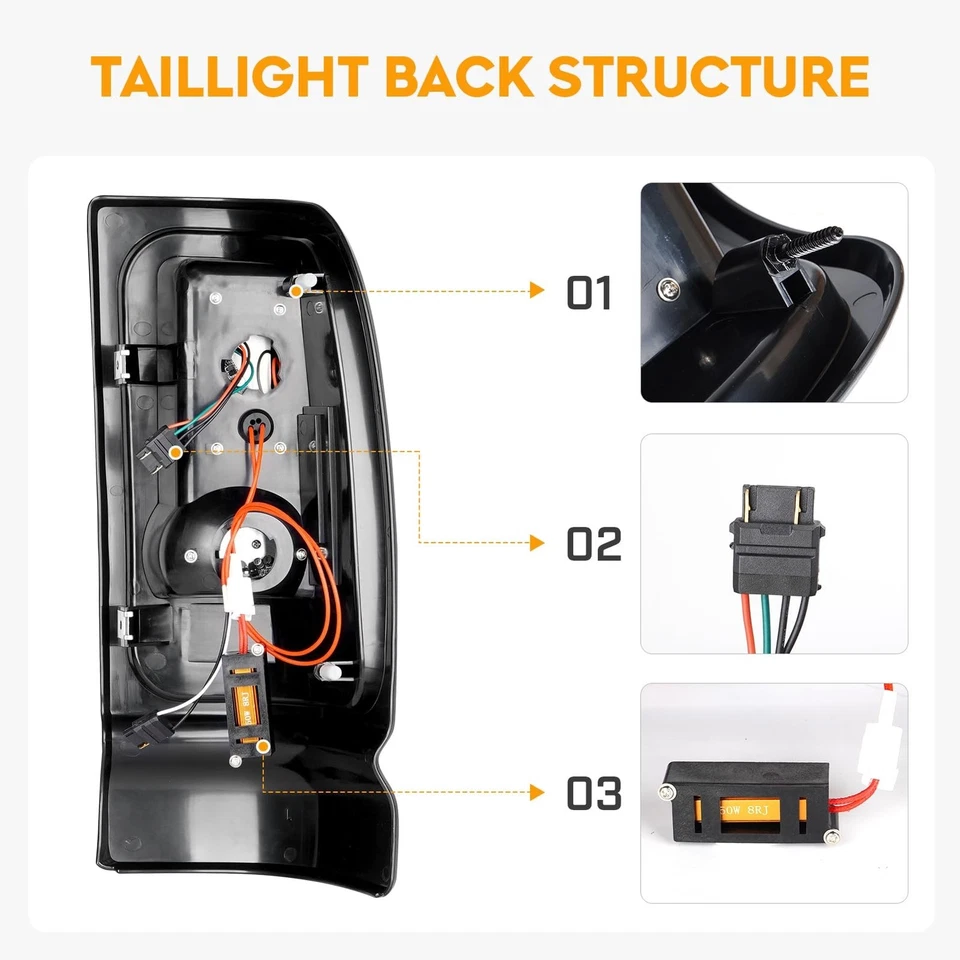 Luz trasera LED + Kit de 3ª luz de freno apta para Ram 1500 1994-2001, para Ram 2500... Foto 3 de 4