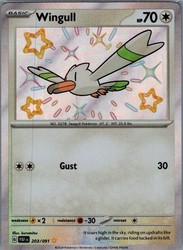Wingull 203/091 Paldean Fates Shiny Rare Holo
