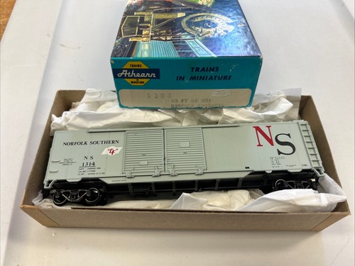 Coche de carga Athearn escala HO Norfolk & Southern 50’ DD #1314 artículo #1308 con Kadees | Condition: Used
