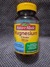 Nature Made Magnesium Citrate 250 mg 60 Softgels Heart Nerve Bone Support 12/26