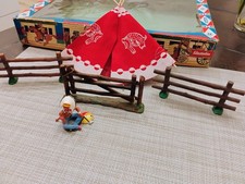 Elastolin 7cm Indian With Teepee And Fences 1960s