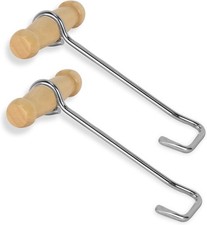 Wood Handle Stainless Steel Boot Hook Puller Cowboy