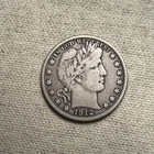 1912-D 50c Barber Silver Half Dollar - Fine/VF - QA