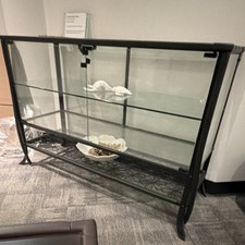 Large Glass Reptile Terrarium Enclosure Front Opening Door Black Frame Stand