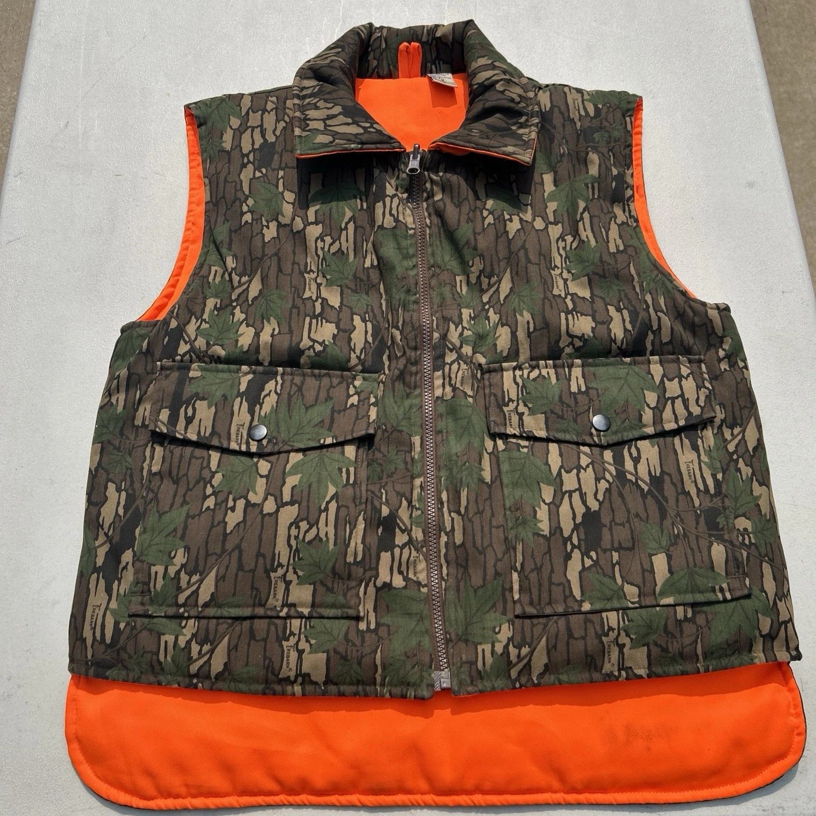 Vintage Sports Afield Vest Mens Small Camouflage Reversible Hunting Outdoors 90s