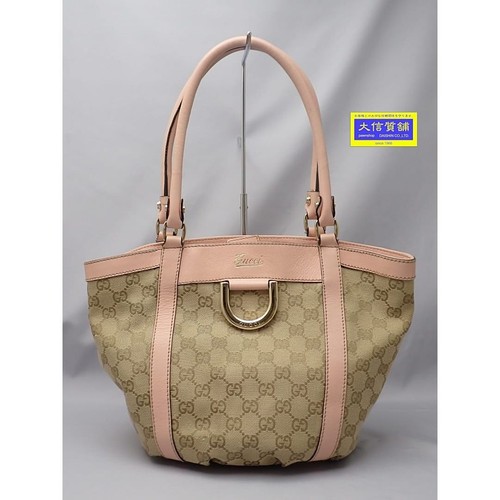 Gucci Handbag GG Canvas Beige Pink Used Pre-owned From Japan