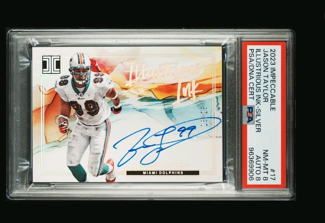 Jason Taylor Panini Impeccable Illustrious Ink #17 Silver