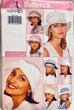 Butterick Pattern 4908 All Size S-L Miss Hats 8 Designs Brim Lace Contrast Crown