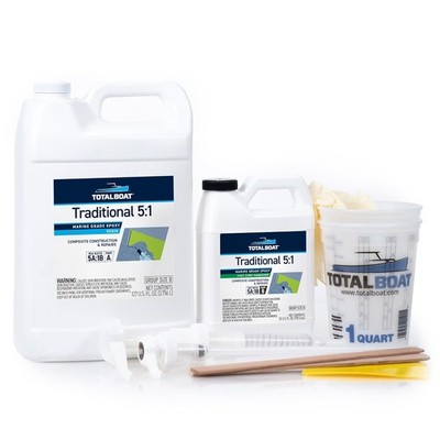 TotalBoat 5:1 Epoxy Resin Kit (Gallon, Fast Hardener), Marine Grade Epoxy