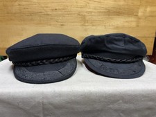 Pair Of VTG Aegean Greek Fisherman's Cap Sz 7 3/8 Wool/Cotton Made In Greece