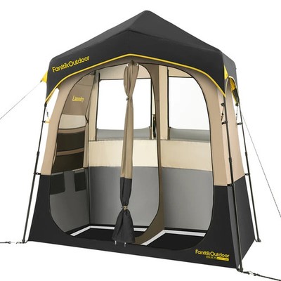 FanttikOutdoor Zeta A2 Pro Shower Tent 2 Rooms, Portable Privacy Shelter for Sho