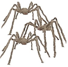 Halloween Giant Brown Spider 3 Pack 5Ft 4Ft 3.2Ft 3 Pack Brown Spiders Yellow
