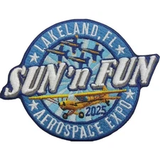 NEW SUN 'n FUN 2025 Embroidered Patch (Iron On Application)